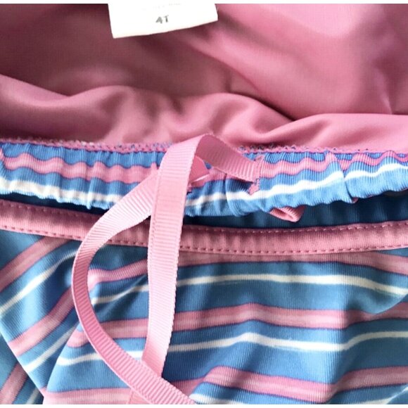 UV Skinz Pink Blue White Stripes UPF 50+ Quick Dry Swim Skort Girls Size 4T - Picture 2 of 5